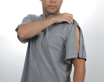 Post Shoulder Surgery Tee for Easy dressing, Physical Therapy, Rehabilitation Adaptive Tee for Shoulder Replacement & Rotator Cuff Operation