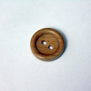 12 Mediterranean Olive wooden round button. 2 holes. 14mm. EB34 image 2