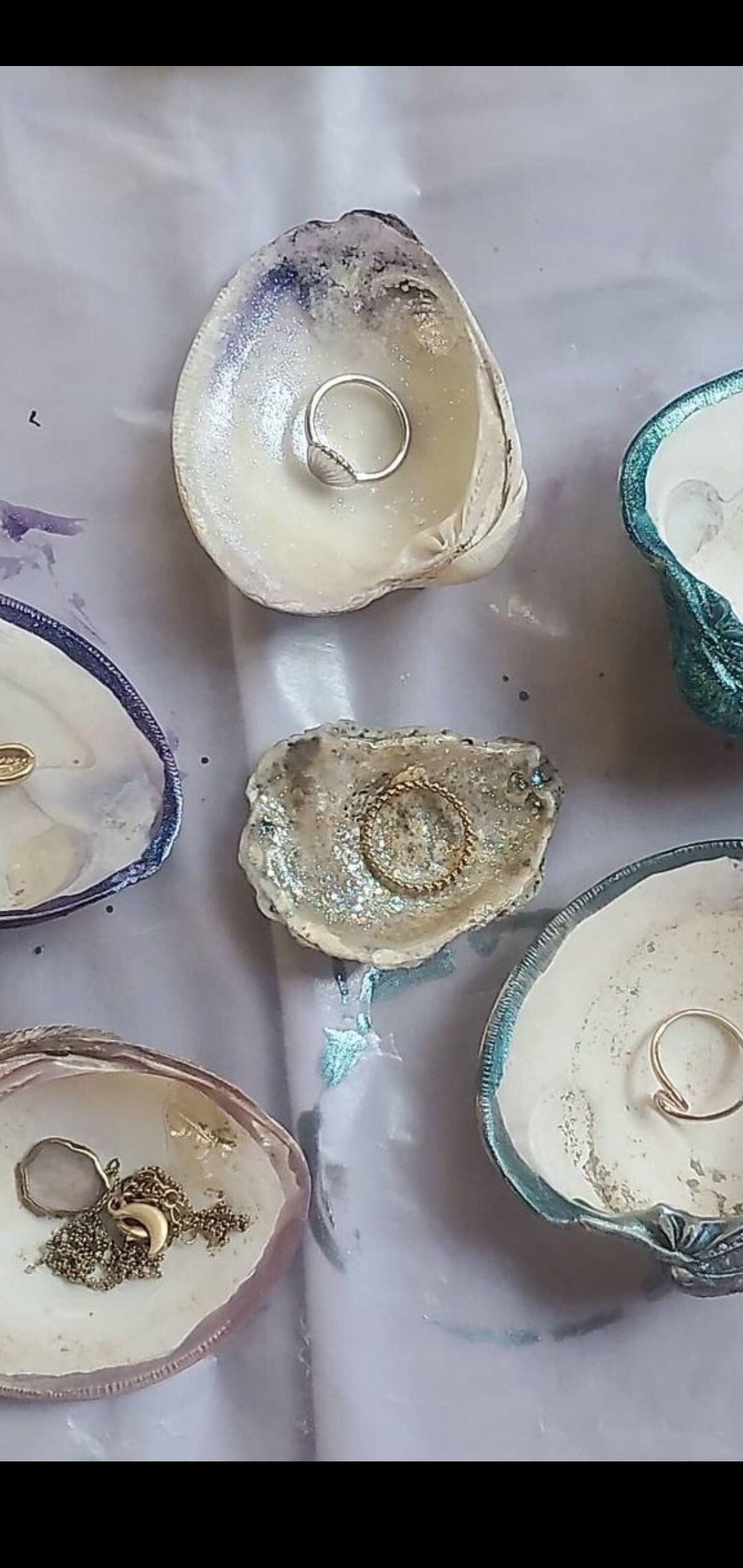 Custom Oyster Shell Jewelry Rest Etsy