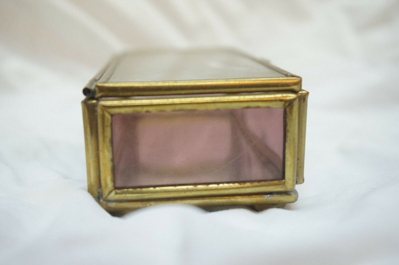 Antique French Etched Crystal Jewelry Box