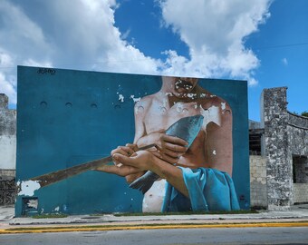 Mural mexicano, Cozumel, Impresión de México, Arte mexicano, Arte de Detroit, Impresión artística, Regalo fotográfico, Regalo