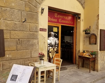 Taberna de Florencia, Dante, Florencia, Italia, impresión de Florencia, foto de Florencia, impresión de Italia, fotografía de Florencia, fotografía de Italia, arte de Florencia