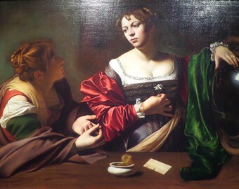 Marta y María Magdalena de Caravaggio, arte barroco, impresión de Italia, arte italiano, impresión de Caravaggio, fotografía de bellas artes, regalo de arte, fotografía