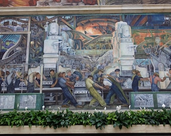 Diego Rivera mural, Detroit Institute of Arts, Workers, Detroit industry, Detroit print, Detroit art, Art print, Art Gift, Gift