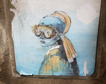 Arte italiano, Blub, arte callejero, foto de Florencia, impresión de Italia, La joven de la perla, fotografía de Italia, regalo de arte, regalo de fotografía, arte