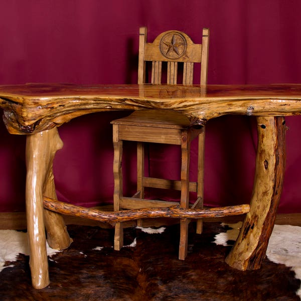Cedar Live Edge Bar Table Etsy