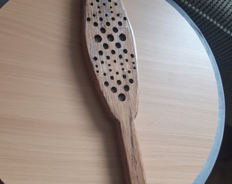 Holy Moly, So many holes! Wooden BDSM Spanking Paddle Personalized gift custom engraved handle quality oak wood hand crafted Impact toy