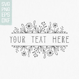 Blumen geteilter Rahmen SVG, sofortiger Download der Wildblumen Rahmen, png, dxf, eps, svg für Cricut, Wildblumen Rahmen Clipart