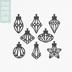 Christmas Ornament SVG Bundle | Elegant Christmas Tree Baubles DXF | Christmas DIY decorations