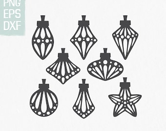 Christmas Ornament SVG Bundle | Elegant Christmas Tree Baubles DXF | Christmas DIY decorations