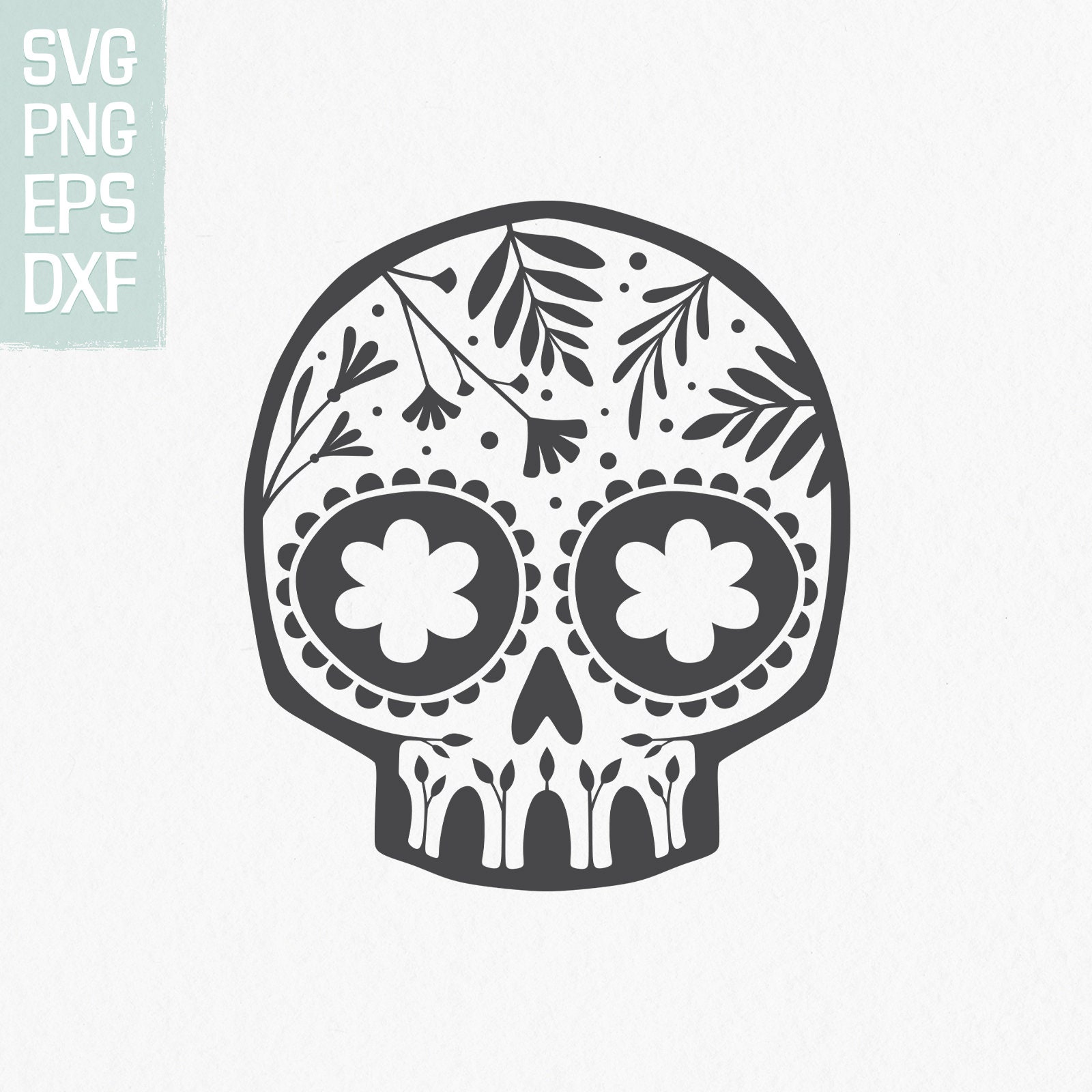 Mexican skull SVG | Dia de los Muertos SVG | Sugar Skull Clipart | Day of the Dead PNG | Mexican Clipart