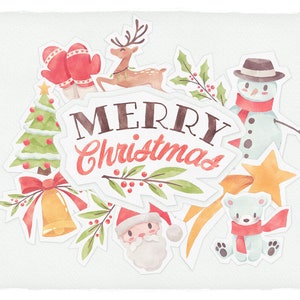 Christmas Watercolor Clipart, Cute Christmas Graphics, Winter Holiday ...