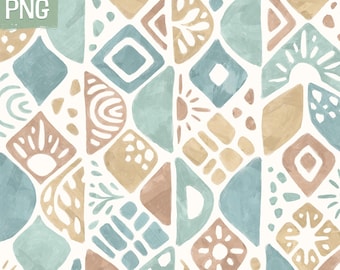 Boho Digital Paper | Seamless Pattern | Ethnic Clipart | Instant Download