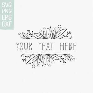 Marco dividido botánico SVG, descarga inmediata de marco dividido floral, png, dxf, eps, svg para Cricut, cuadro de imágenes prediseñadas