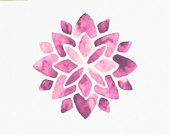 Pink Flower Watercolor Clipart | Instant Download | Botanical Graphics