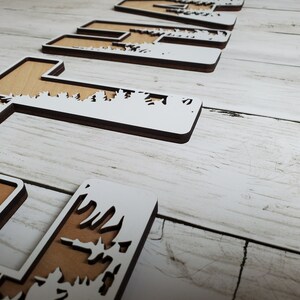 Forest Name Sign, Tree Letters, Woodland Kids Room Gift, Nature Themed ...