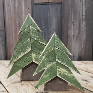 Tiny Evergreen Trees, Tiered Tray Decor, Woodland Nursery Decor, Lake House, Cabin, Christmas Trees, Rustic Winter, Lumberjack, Mountain