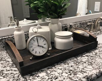 Vassoio per la colazione, arredamento rustico in legno di recupero, stile rustico, vassoio ottomano in legno anticato, mobili da cottage, stile da ristrutturare