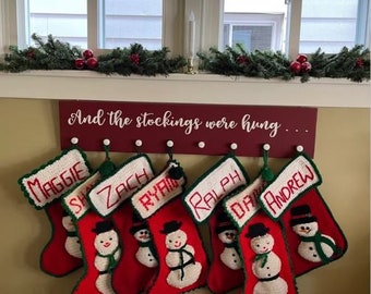 Christmas Stocking Hanger, And The Stockings Were Hung..., Farmhouse Stocking Holder, Country Christmas Decor, Customized Holiday Decor