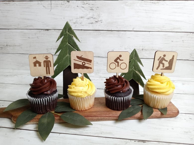National Parks Recreation Cupcake Toppers Laser Engraved Charcuterie Cheese Picks Camping Theme Birthday Party Decor Hiking