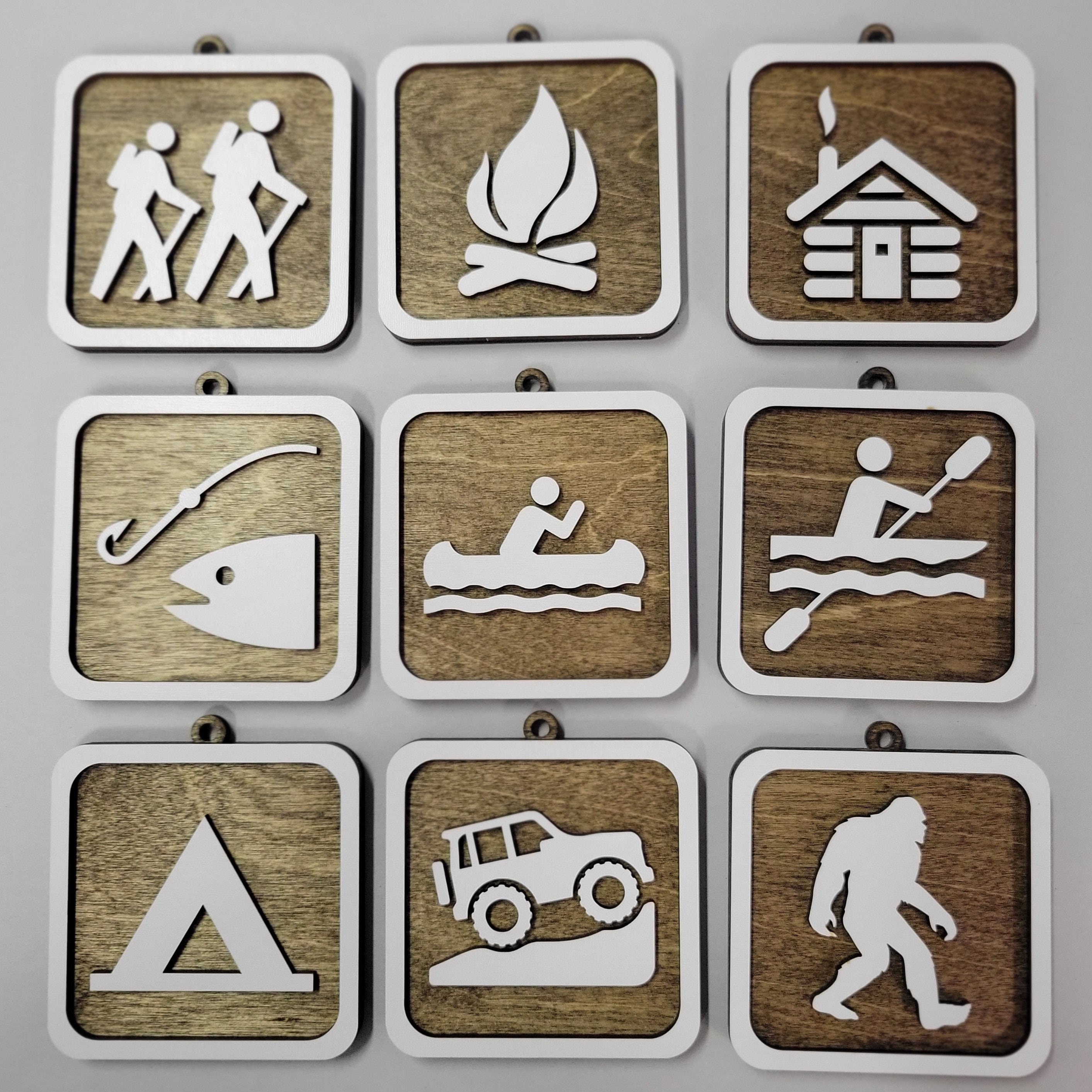 National Parks Christmas Ornament, Kayak, Fishing, Gift for Hikers, Camping & RV Decor, Wood Cabin Decor, Laser Cut Sign, 150+ Choices,
