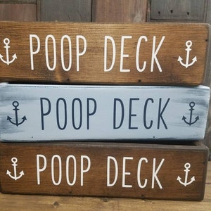 Nautical Poop Deck Bathroom Organizer, Rustic Farmhouse Toilet Paper Box, Distressed Bathroom Storage, Funny Potty Mouth, Nice Butt Catchall