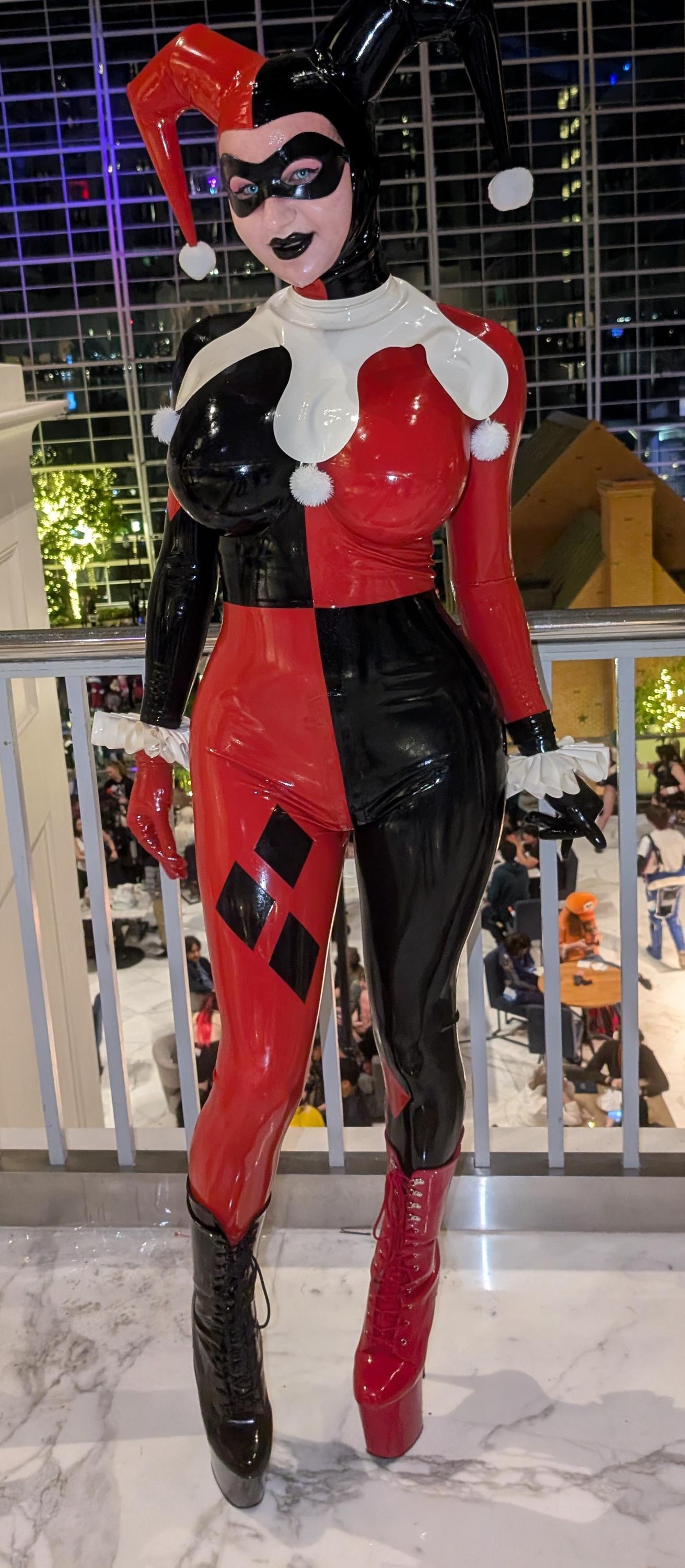 Latex Harley Quinn (Batman the Animated Series) Cosplay - Full Set