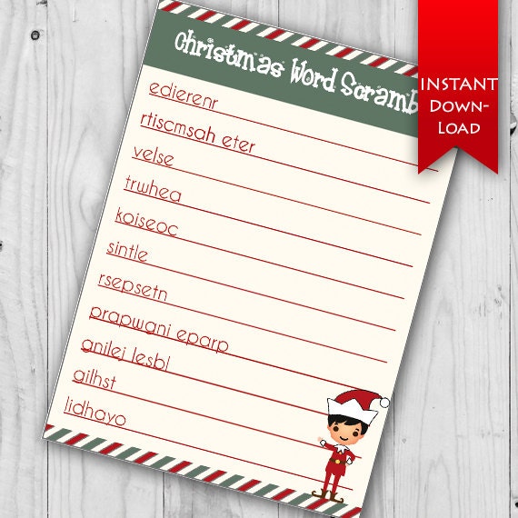 Elf Word Scramble Elf Ideas Elf Games Elf Printables Etsy