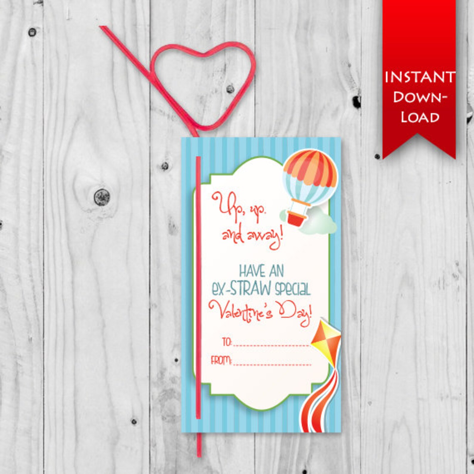 Hot Air Balloon Valentine's Day Cards Have an Exstraw Etsy