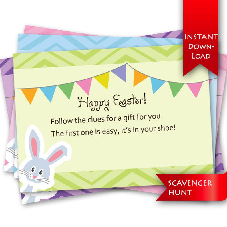 Easter Scavenger Hunt On Sale Rhyming clues and blank template to addedit your own clues {instant download}