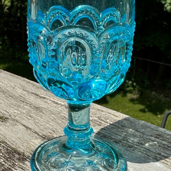 Moon and Star Electric Blue Smith Wine Goblet