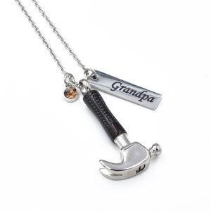 Hammer Urn Necklace for Men || Personalized, Engraved Cremation Jewelry || Cremation Jewelry || Urn Necklace for Ashes