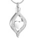 CZ Teardrop Ribbon Heart