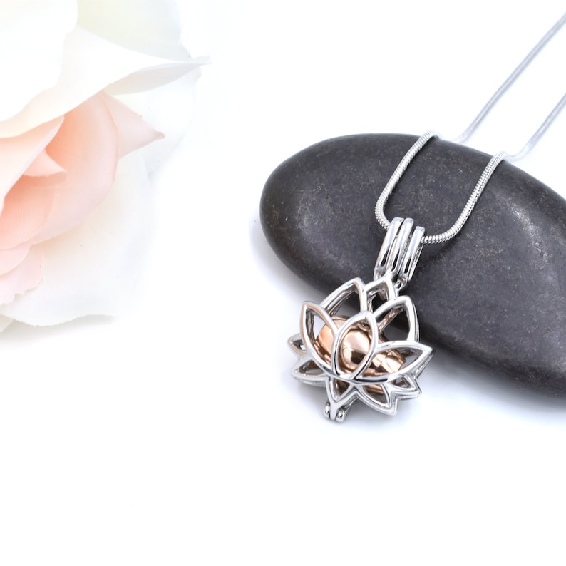 Lotus Flower Cremation Jewelry, Urn Necklace for Human Ashes, Buddhism Sympathy Gift Loss of Mother, Loss of Father, Pet Memorial Gift 
