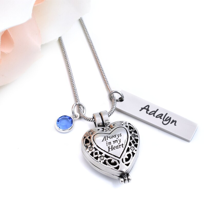 Always in My Heart Locket Urn Necklace Cremation Necklace Etsy