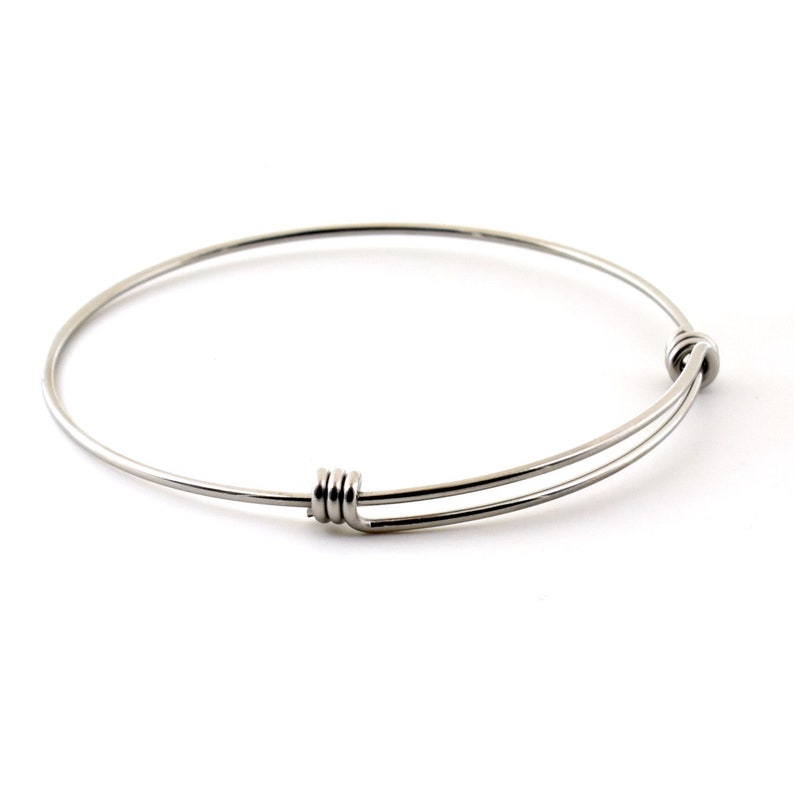 Stainless Steel Adjustable Wire Bangle Bracelet // 1.6mm Etsy