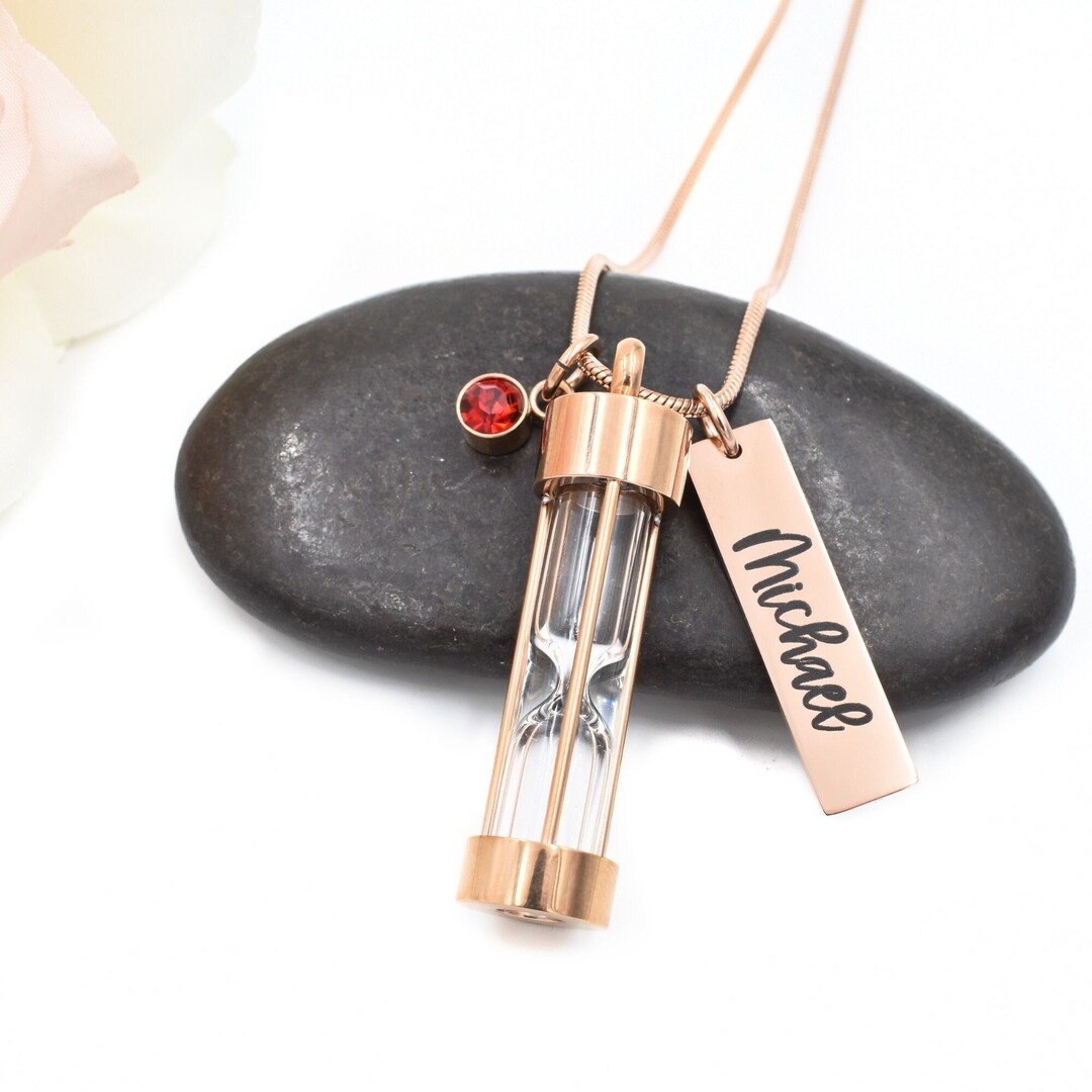 Rose Gold Hourglass Urn Necklace, Personalized Cremation Jewelry for Women,  Ashes Necklace, Pet Ashes Jewelry, Cremation Necklace for Men - Etsy  Australia