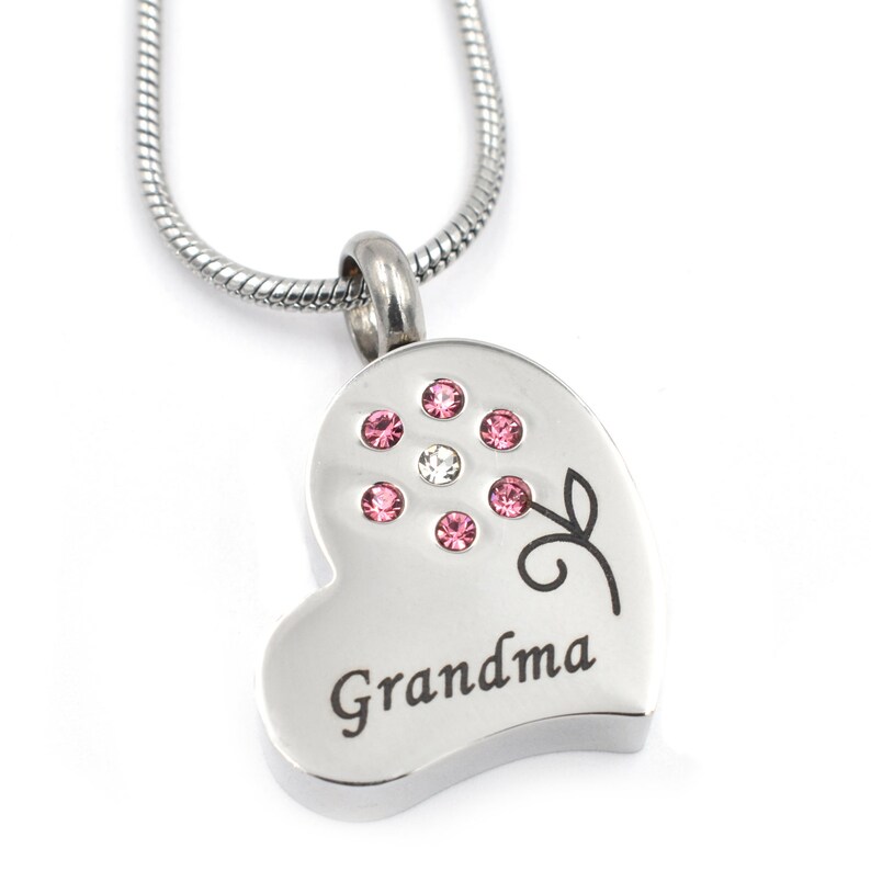 Grandma in My Heart Cremation Jewelry / Keepsake Urn Necklace Etsy