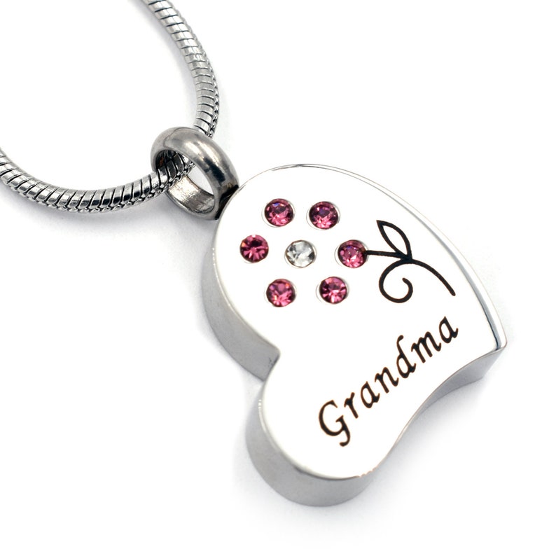 Grandma in My Heart Cremation Jewelry / Keepsake Urn Necklace Etsy