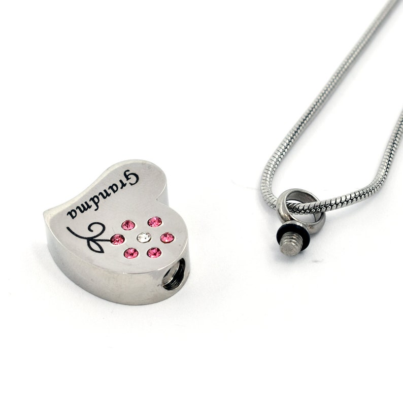 Grandma in My Heart Cremation Jewelry / Keepsake Urn Necklace Etsy