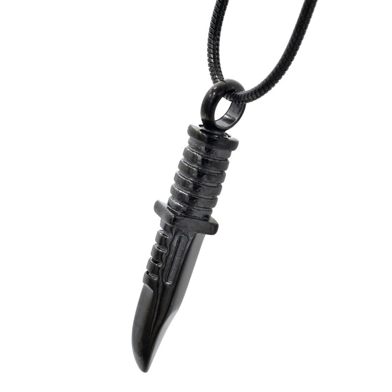 Dagger Urn Necklace Hunting Knife Hunter Mens Cremation Etsy