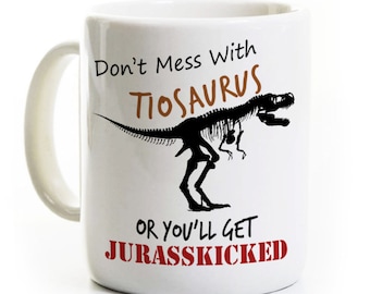Tio Coffee Mug Spanish Language - Tiosaurus Dinosaur Jurassic - World's Best Tio - Gift for Uncle