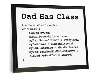 Plaque for Dad Programmer Sign Gift - Unique Father's Day Gift - Software Developer System Analyst Coder Engineer Computer Programmer