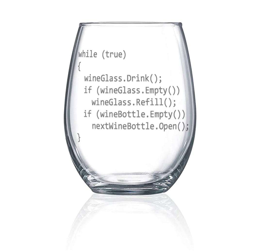 Programmer Glass Sign C++ Programmer Software Wine Glass - Funny Gift for Computer Engineer ...