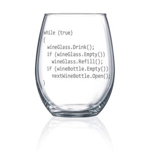 C++ Programmer Software Wine Glass - Funny Gift For Computer Engineer - Laser Etched - Software Developer Program