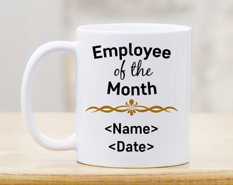 Personalized Employee of the Month Coffee Mug - Recognition Award - Employee of the Year