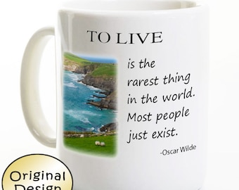 Oscar Wilde Ireland Coffee Mug - Irish Book Lover Mug - Poet /Poetry Mug - Coffee Mug- Author Quote Birthday Gift Coffee  Ireland Gift Ideas