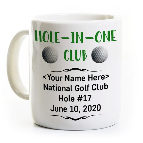 Hole In One Coffee Mug - Personalized Gift for Golfer Who Hit a Hole In One - Award Celebrate