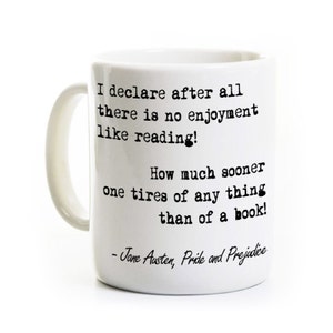 Jane Austen Coffee Mug - Pride and Prejudice Mug - Gift for Reader and Book Lover - English Teacher Gift Travel