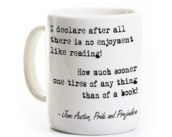 Jane Austen Coffee Mug - Pride and Prejudice Mug - Gift for Reader and Book Lover - English Teacher Gift Travel